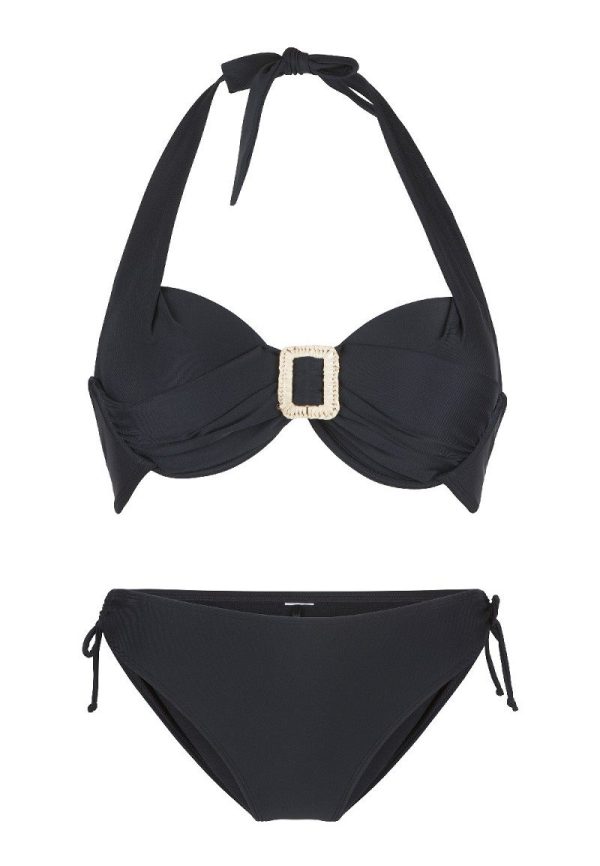 Halternek bikini set Zwart