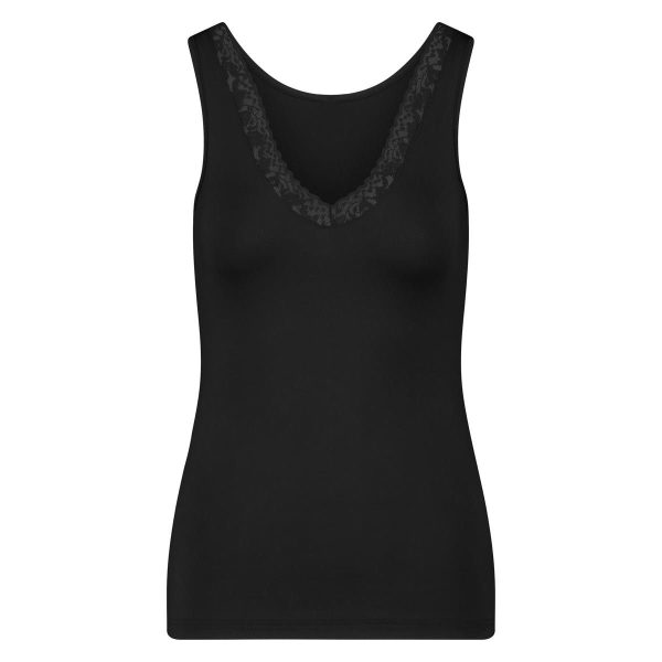 RJ Dames Kant-Singlet Zwart